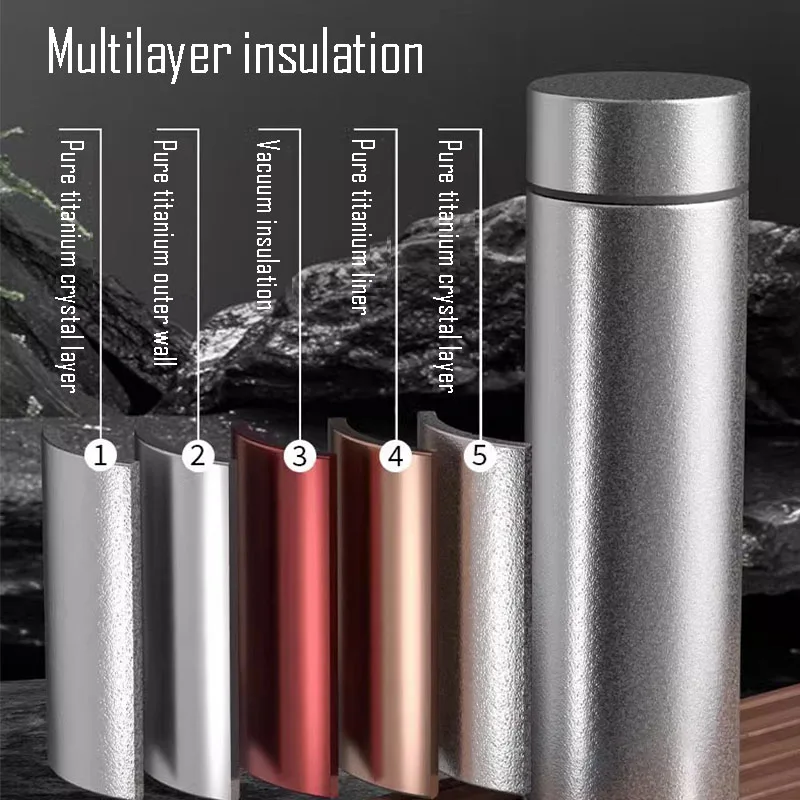 200/300/500ml Portable Business Thermos Cup,Double Layer Pure Titanium,High-end Vacuum Flasks,Drinkware,Office Water Bottles