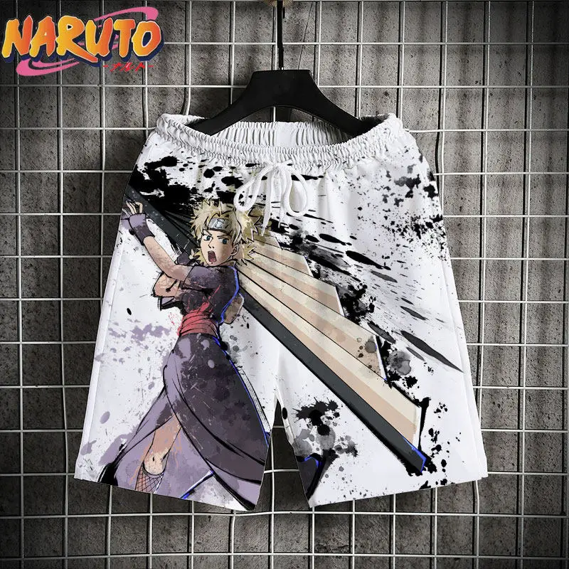 Pantalones Cortos de Anime Naruto para Hombre, Pantalones Casuales de Verano con Estampado de Naruto, Sasuke, Might Guy, Pantalones de Pijama Holgados para Niños