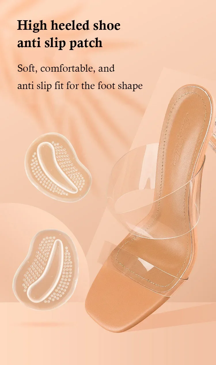 1 Paar Vorfuß polster für Sandalen High Heels Silikon gel unsichtbare halbe Größe Pads rutsch feste Aufkleber verdickt selbst klebend neu – Detail 1
