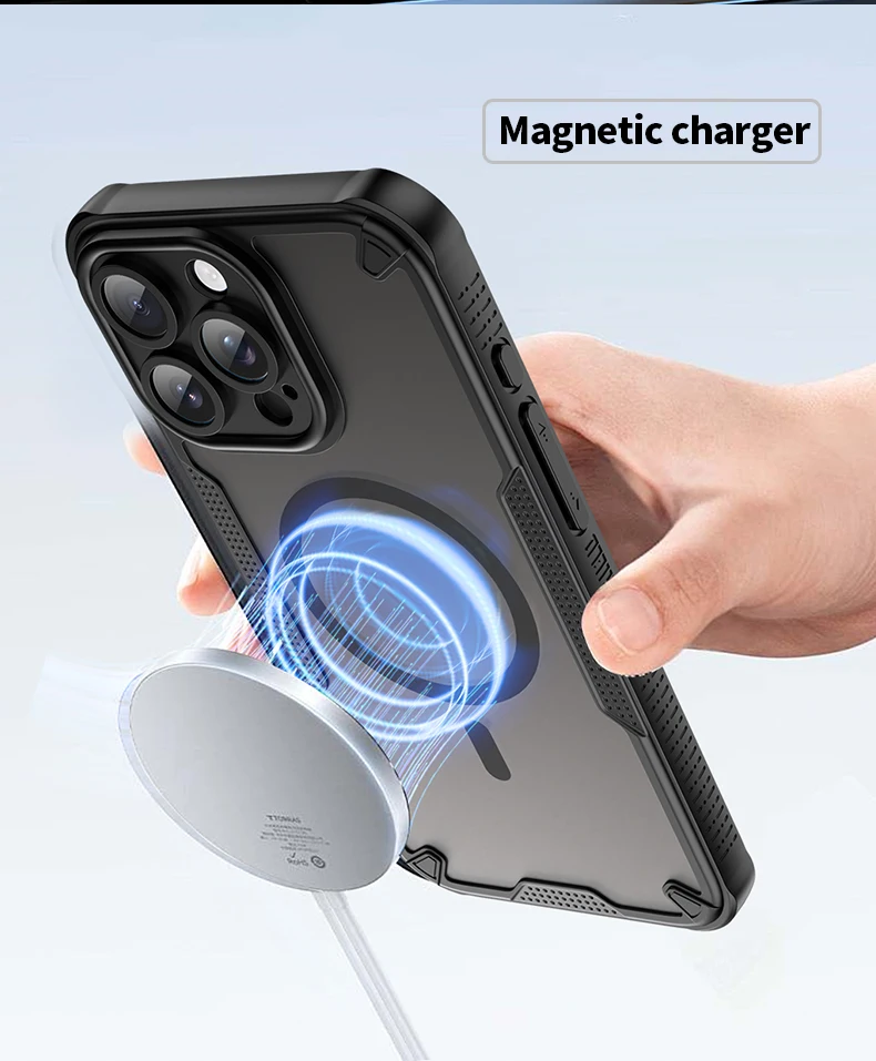 Für iPhone 16 Plus Magsafe Wireless Charging Apple 15 Plus Hülle 15 Pro Transluzente iPhone 16 Pro Max Anti-Fall-Hülle – Detail 5