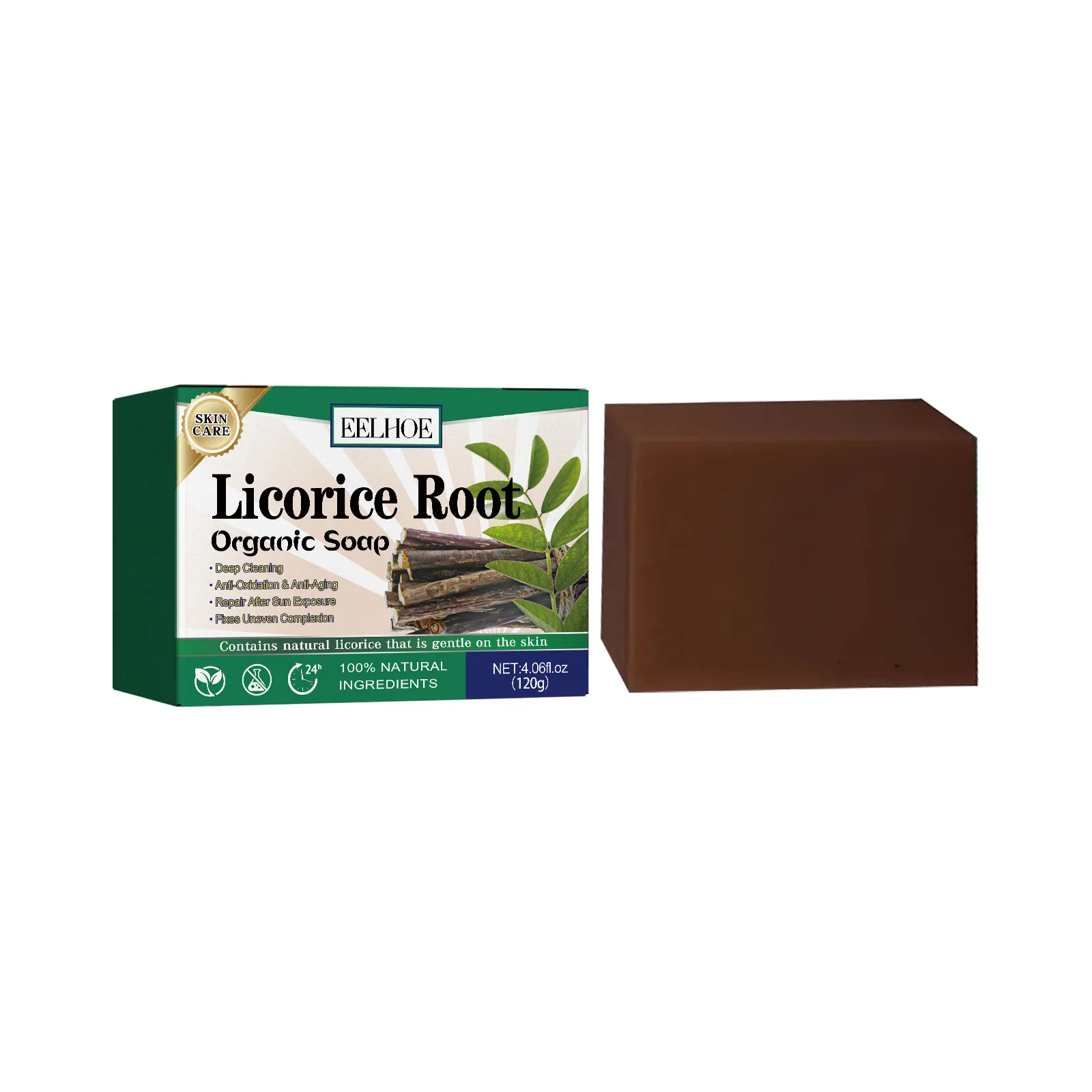 Lightening Melanin Soap Licorice Root Whitening Cleaning Moisturizing Brightening Improve Elbow Knee Dullness Glowing Skin Soap