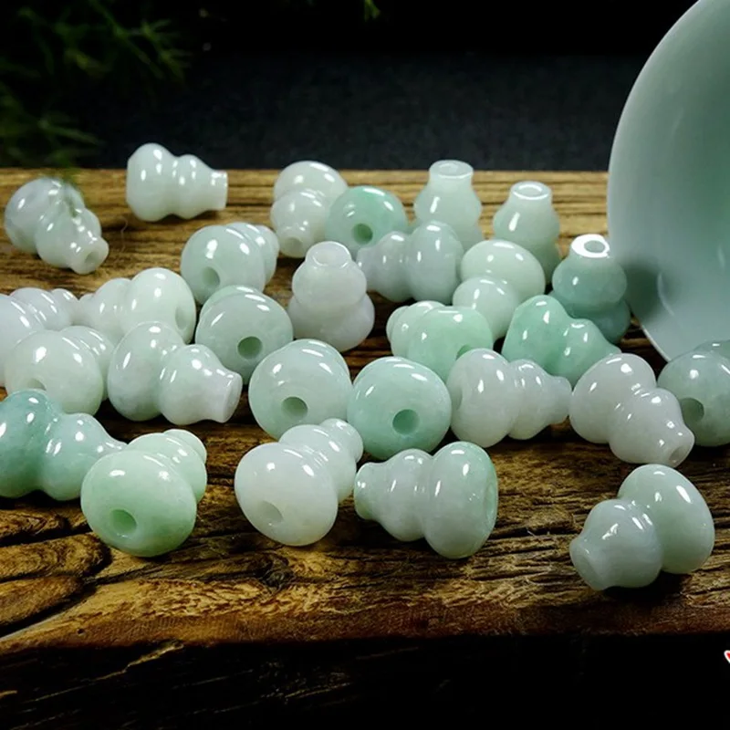 10-13mm Genuine Myanmar Grade A Jadeite Jade Gourd Beads For Jewelry Making Diy Bracelet Necklace Burma Jade Bead Accessories