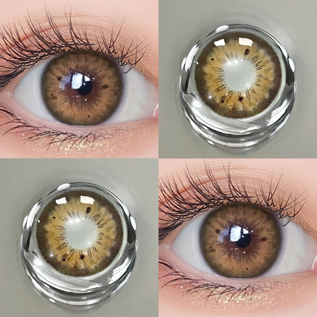 Color Contact Lenses for Eyes 1 Pair Color Lens Eyes Yearly Use Colored Pupils for Eyes Contacts CIRCLE Brown Gray Green Lenses