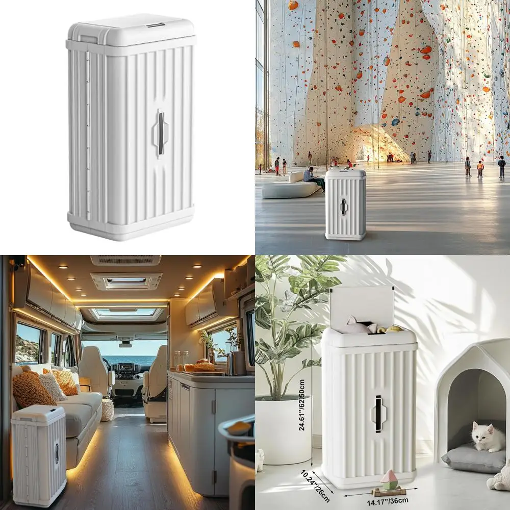 

50-Liter Foldable Plastic Trash Bin with Lid for Kitchen and Office Use