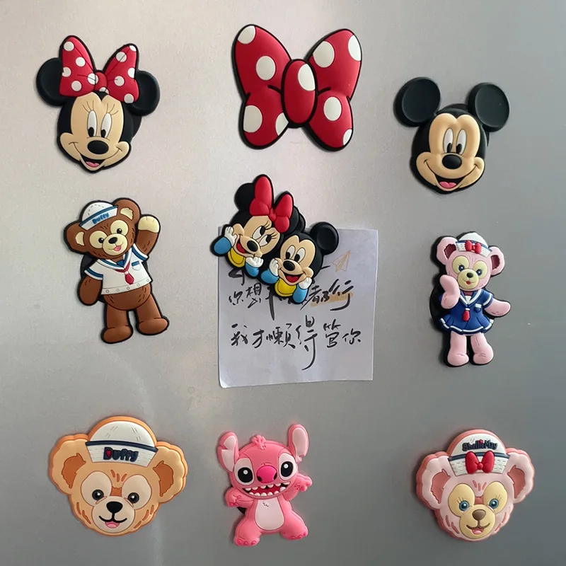 Imanes de nevera de Disney para niños, pegatinas Kawaii de Mickey, imanes de nevera de dibujos animados, Memo de Minnie, imán fijo, regalos