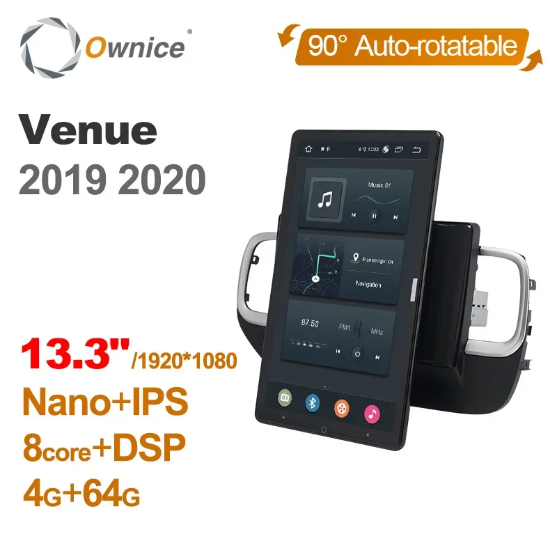 

Автомобильный DVD-плеер Tesla Style PX6 DSP 13,3 "Android 10,0, GPS-навигация, радио для Hyundai Venue 2019 2020, мультимедийное стерео радио