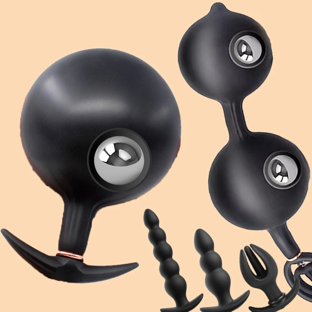 Inflatable Anal Butt Plug Removable Anus Dilator Expander Dildo for Unisex Gay Sex Game Prostate Massager Big Anal Plug