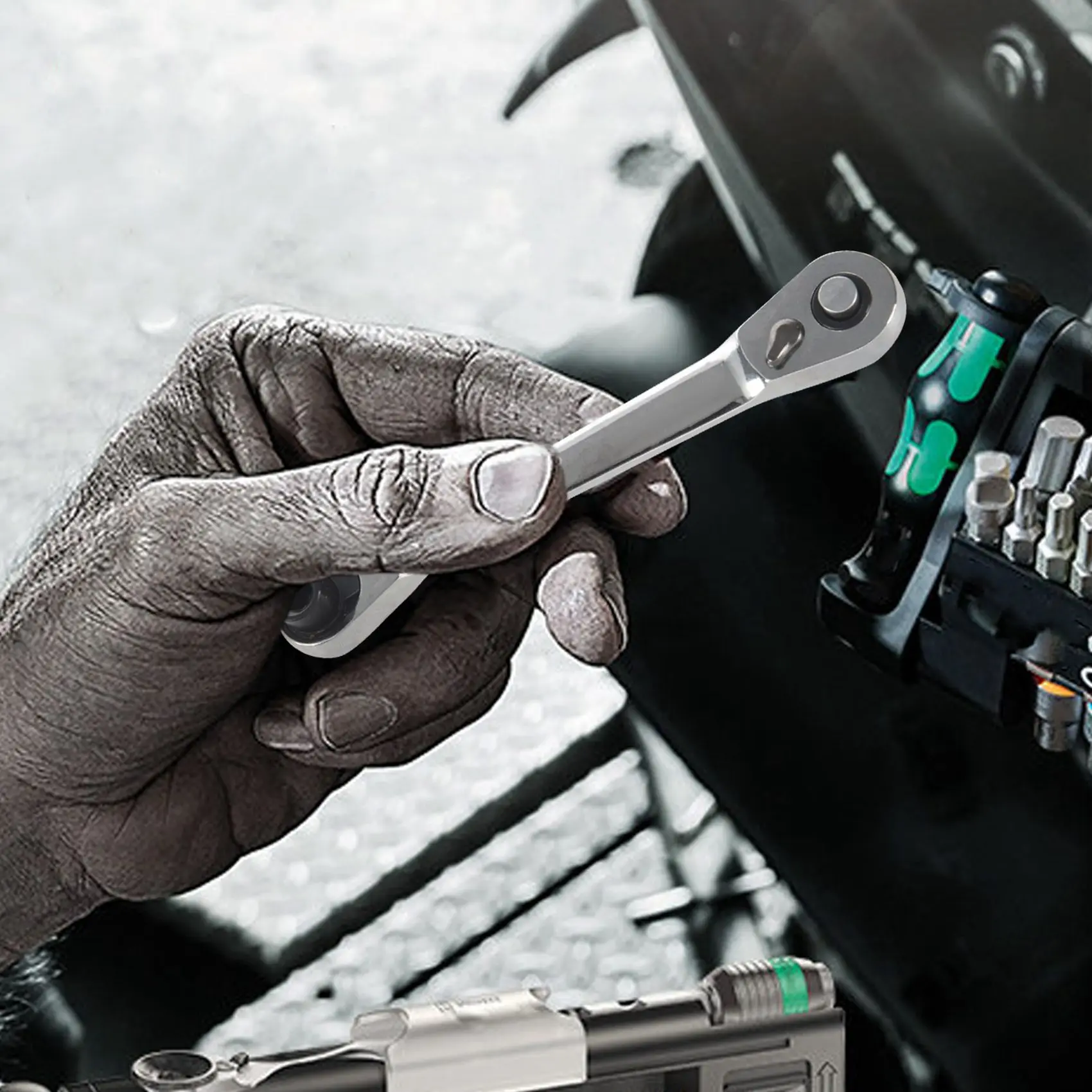 ABJO-3X Mini Double Head Fast Ratchet Wrench Ratchet Wrench Bit Fast Socket Wrench Screwdriver Screwdriver Tool