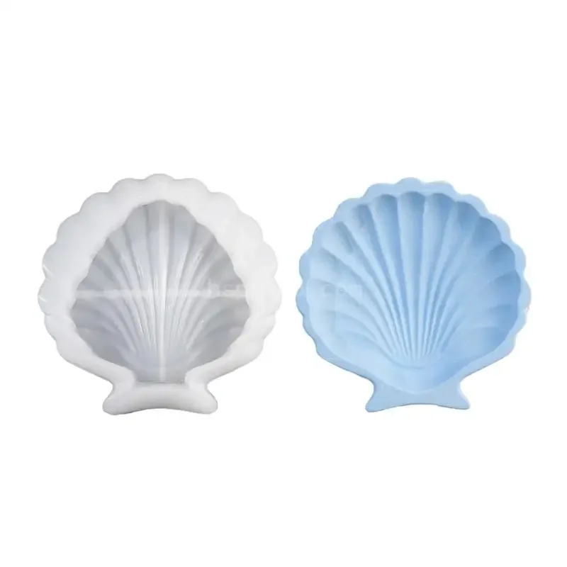 Stylish Silicone Shell Tray Mold Flexible Silicone Plate Crafting Mold for Elegant Seashells Shaped Plaster Trays