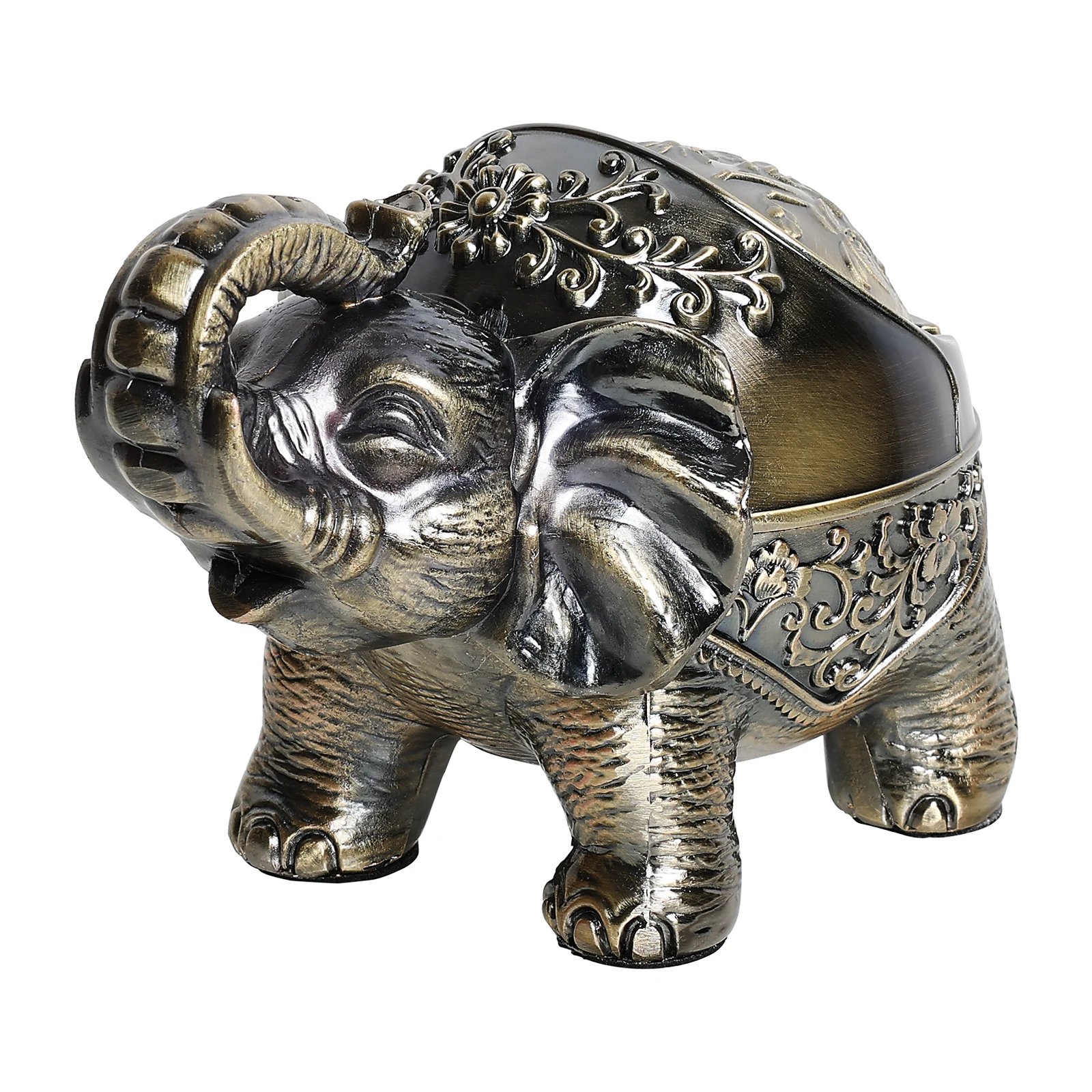 Creative 3D Elephant Ashtray Home Living Room Dining Room Office Desktop Ashtray Storage Retro Windproof Cover Ashtray