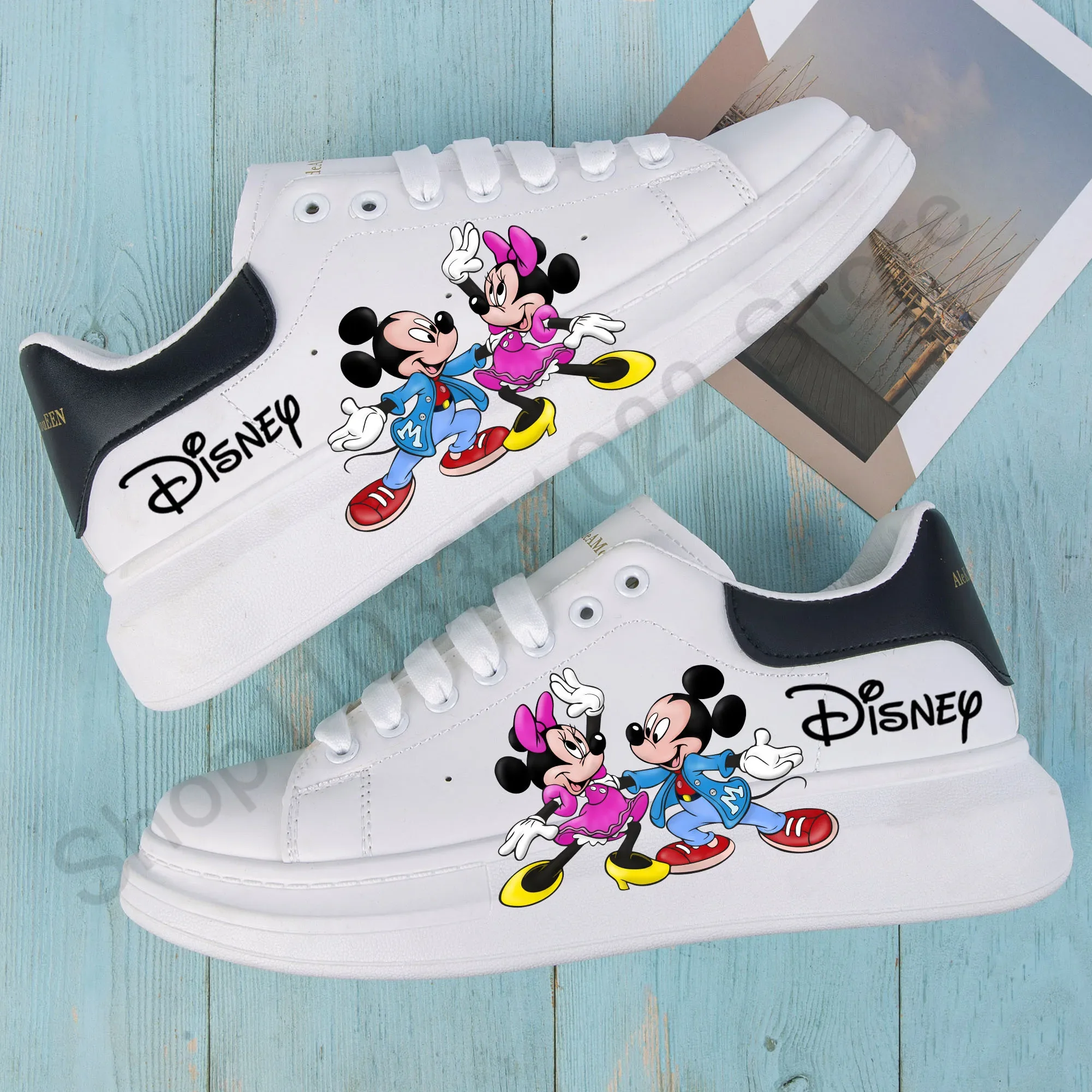 Disney Mickey Mouse Casual white Shoes Sports Shoes Cartoon 3D Pattern Shoes Anime Children Shoes Casual Sneakers for Men