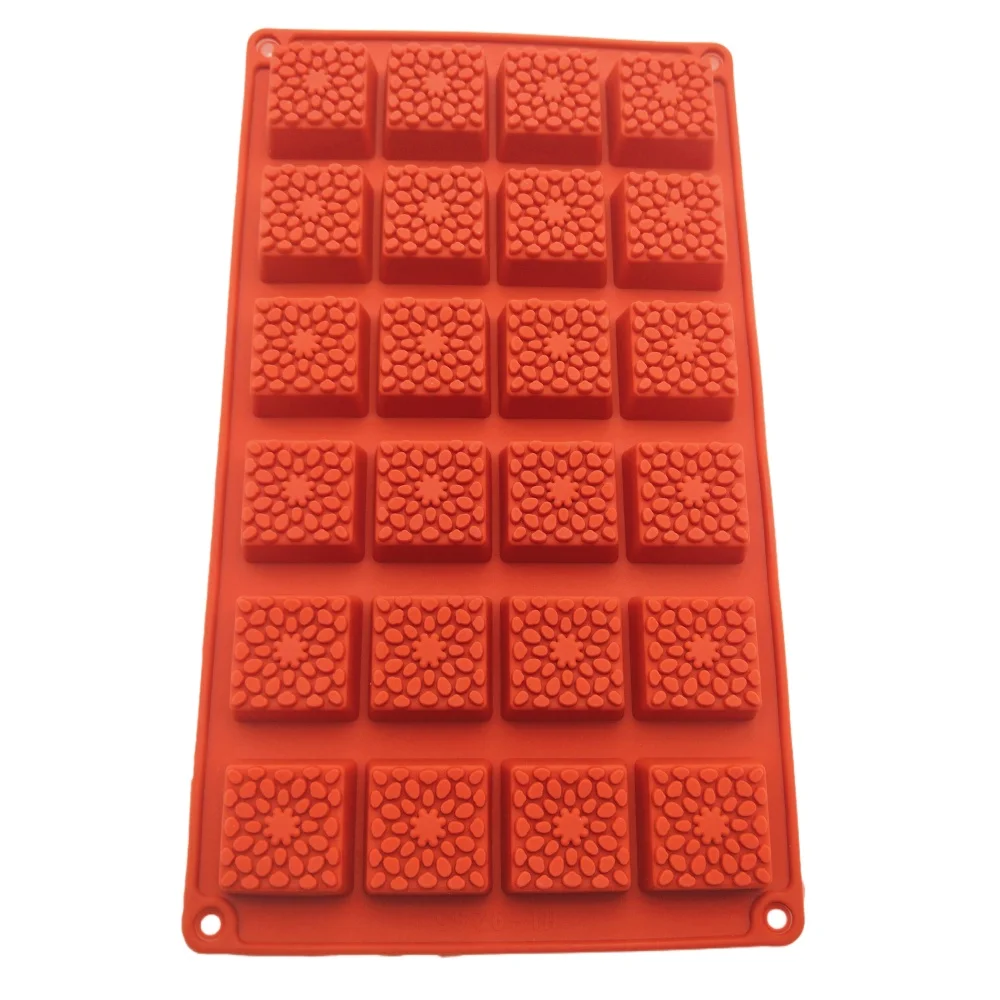 New Arrival 24 Hole Square Shape Silicone Chocolate Mold DIY Ice Grid Handmade Soap Mold Square Chocolate Dessert Kitchen Tools