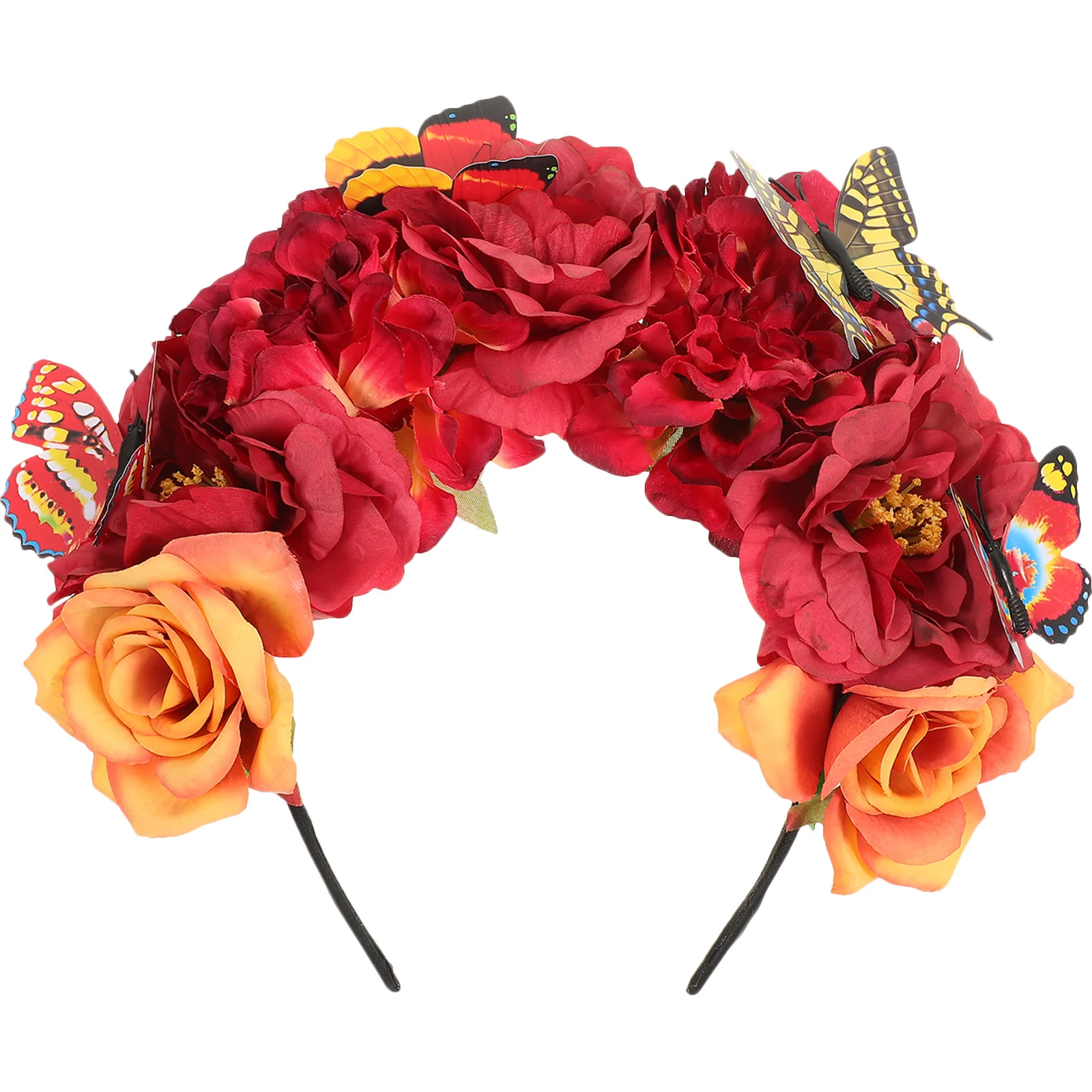 

Simulated Flower Butterfly Headband Bohemian Hair Accessory Butterfly Fascinator Floral Headpiece Vacation Party Halloween