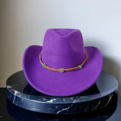 2023 Purple New Cowboy Hat Colorful Most Beautiful Knight Hat Men's and Women's Jazz Cowboy Hat Couple Hat Western Hat Cowboy