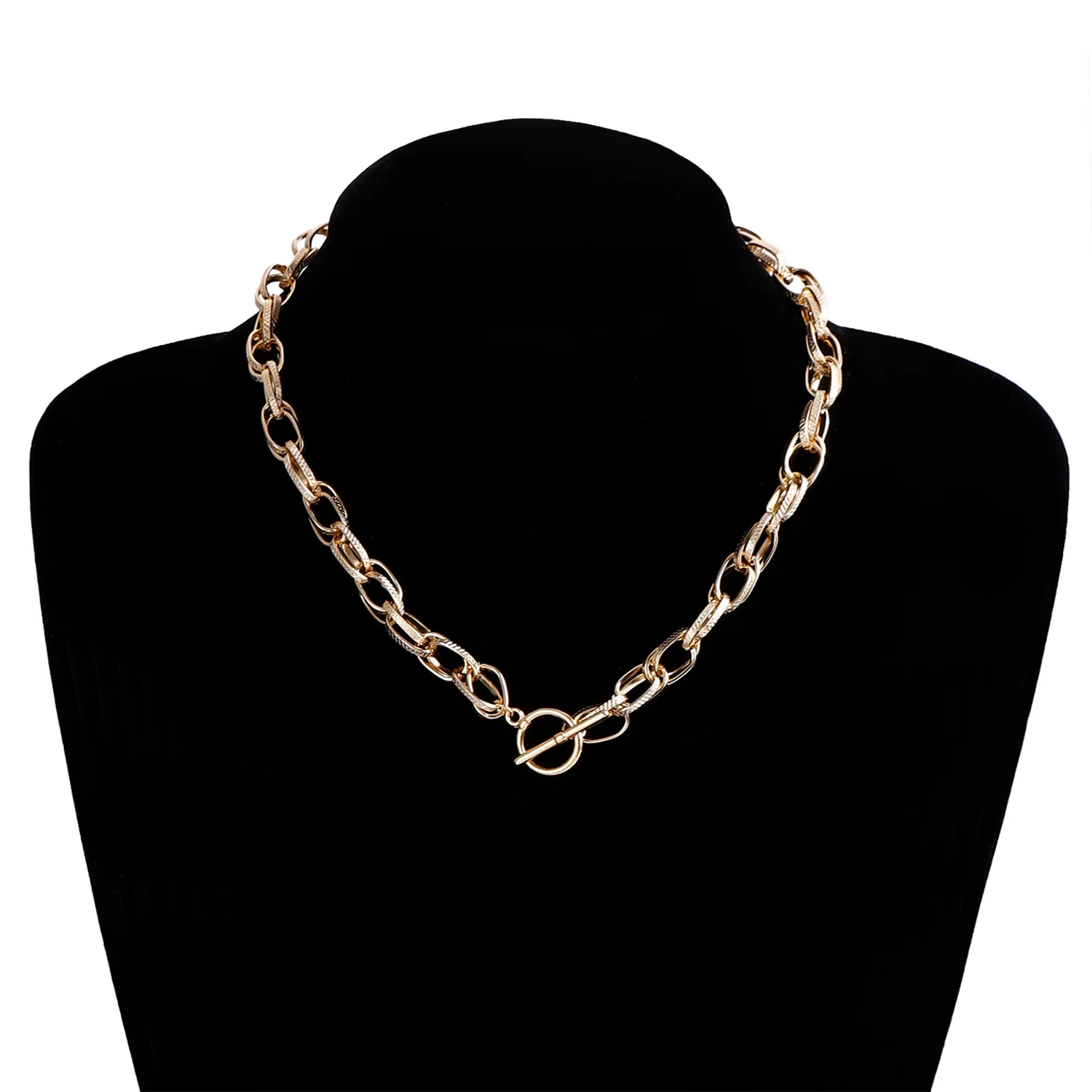 Fashion New Chunky Chain Necklace Women Simple Toggle Clasp Chain Necklace For Women Jewelry Gift