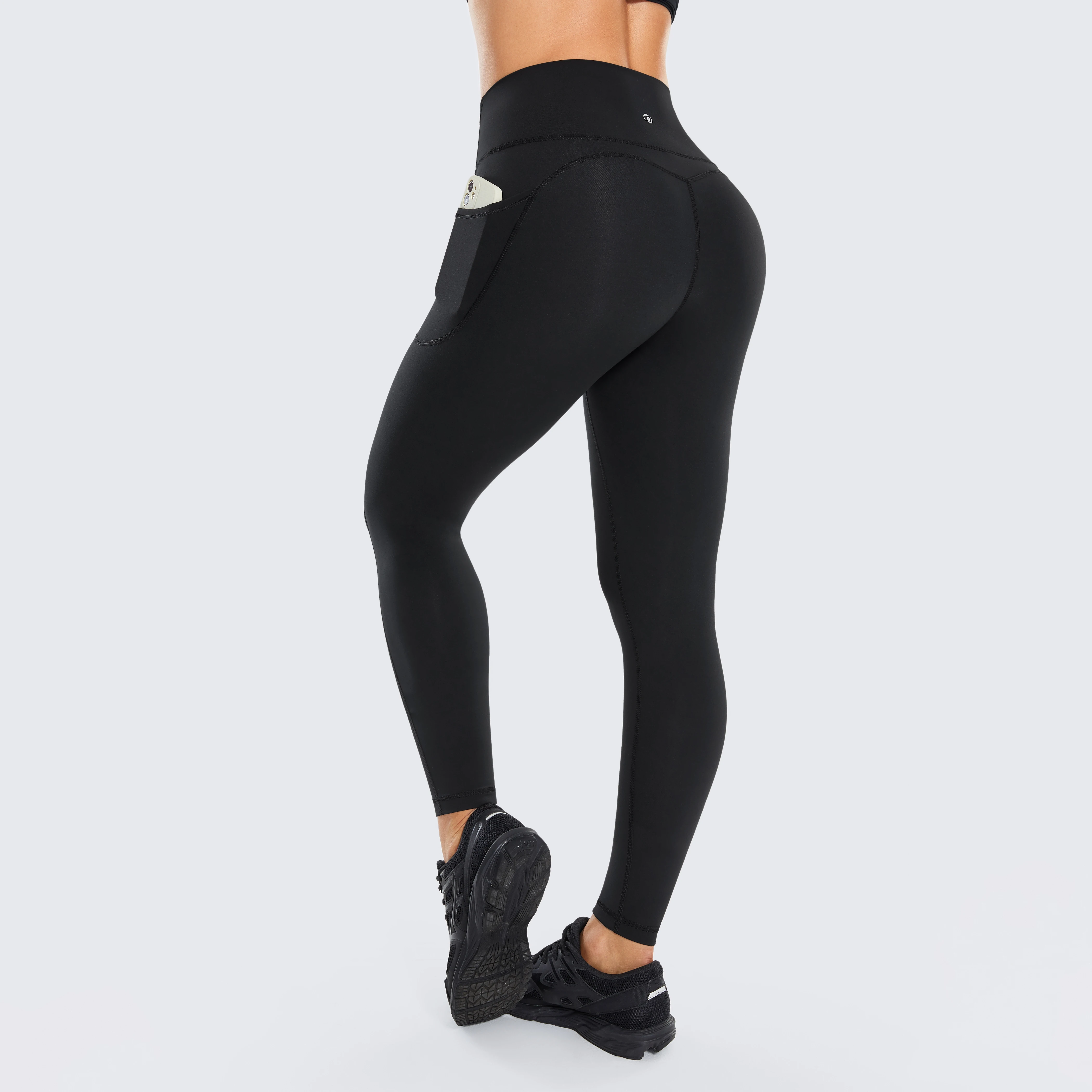 25 inches Women Workout Leggings Naked Feeling Cargo  High Waisted Athletic Yoga Pants Elastic Slim Sexy Trousers Hips Lifting