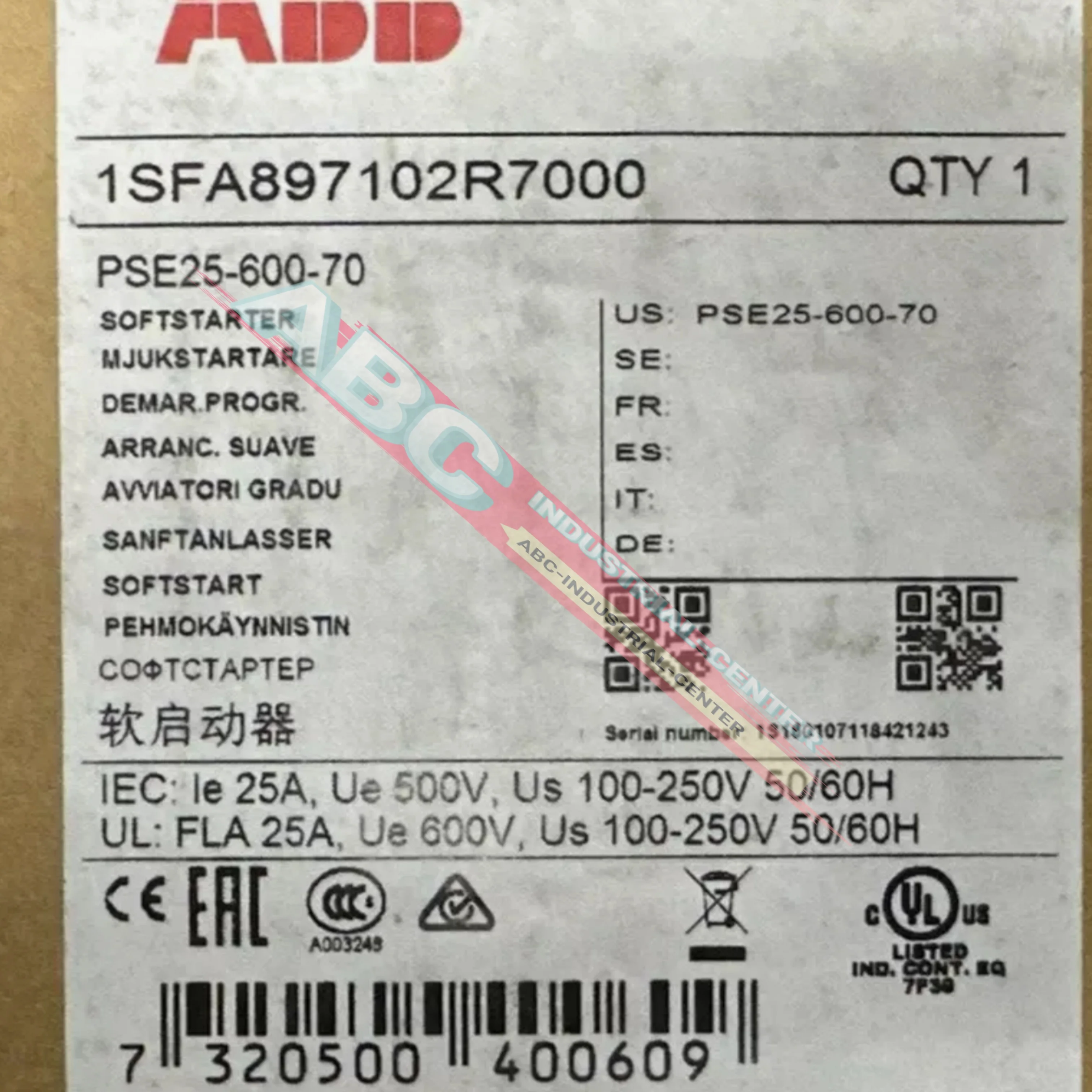 

Совершенно новый PSE18-600-70 7,5 кВт PSE25-600-70 11 кВт Софт стартер