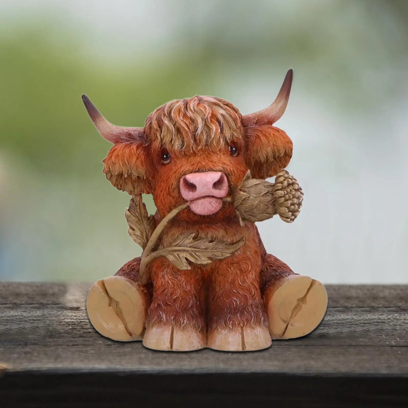 Highland Cow Figurines Model Educational Toy Crafts Simulation Miniature Animal Toys for Children Boys Girls Kids Birthday Gift