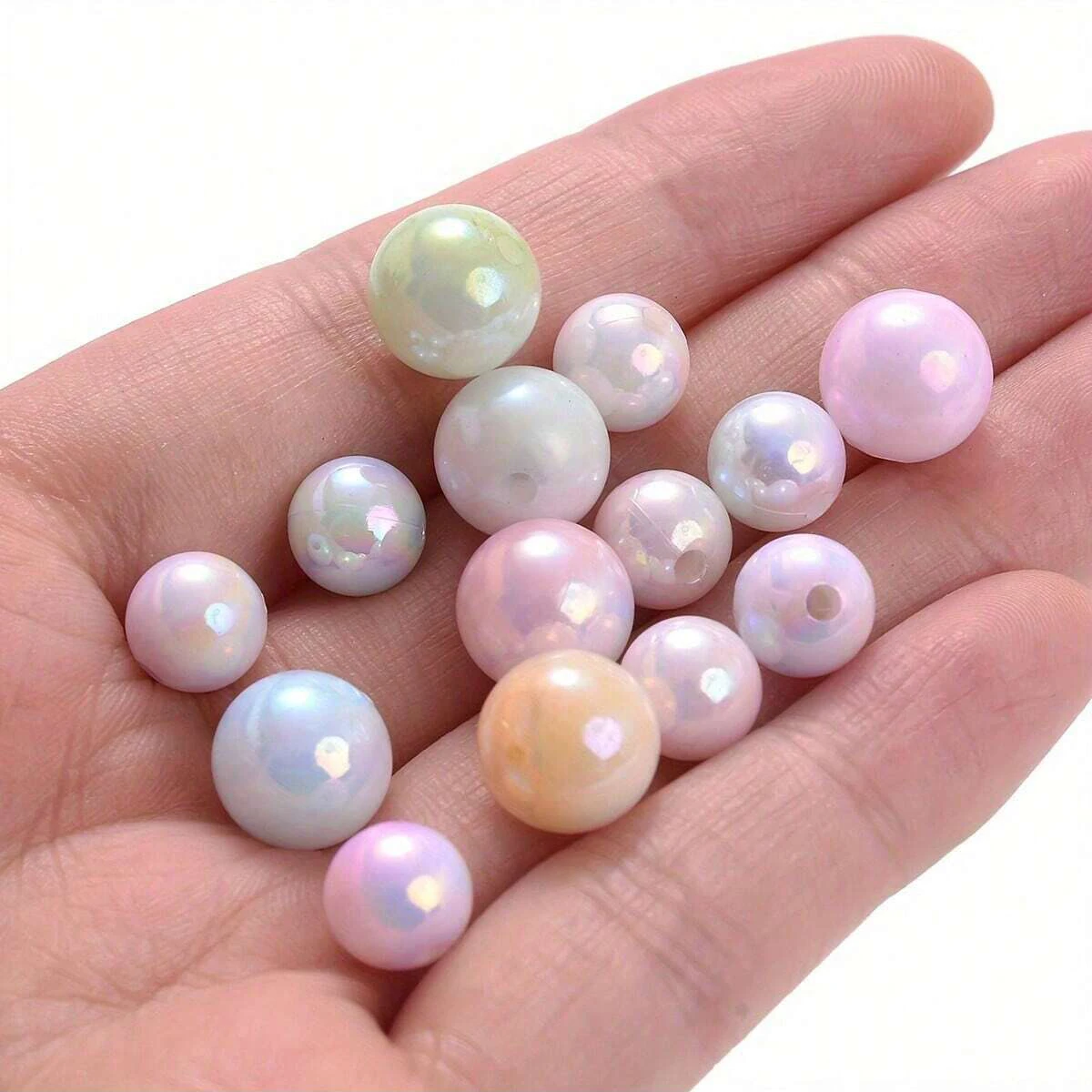 800pcs/24 grid set box 6mm/8mm/10mm cute AB color acrylic beads in various sizes  make couple bracelets DIY jewelry accessories view 6