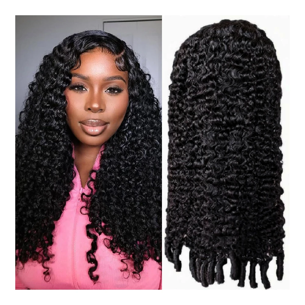 18-46 inch 12A Birmees krullend pruik natuurlijk gekleurd haar 13x4 13x6 HD transparante kant frontale pruik Remy haar 200% dichtheid mensenhaar - afbeelding 2