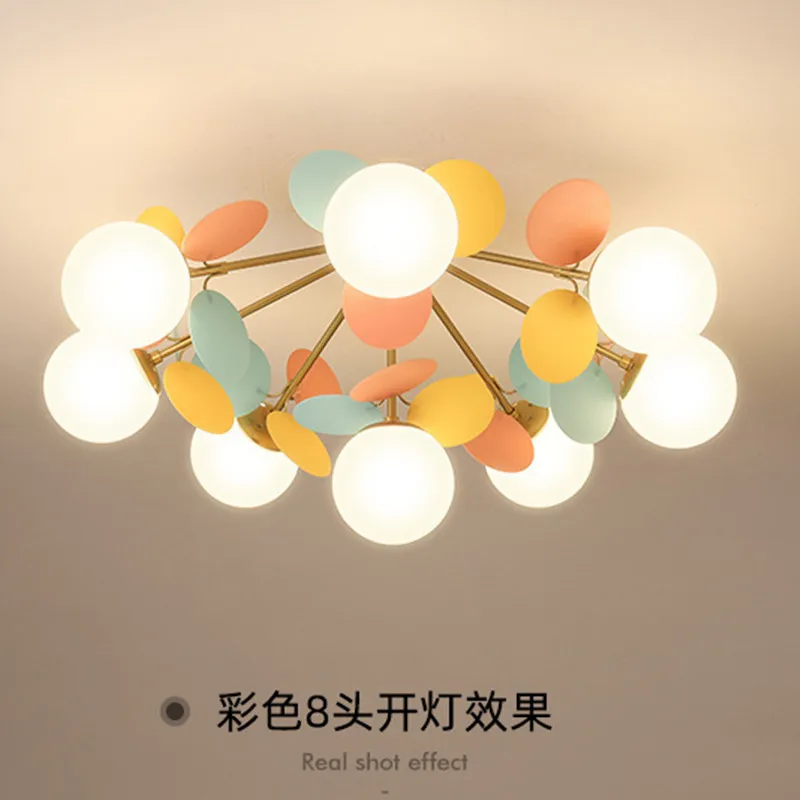 

Modern Leaves Ceiling Chandelier Nordic Glass Balll Ceiling Lamp For Bedroom/Living room Creative Children Light Fixture