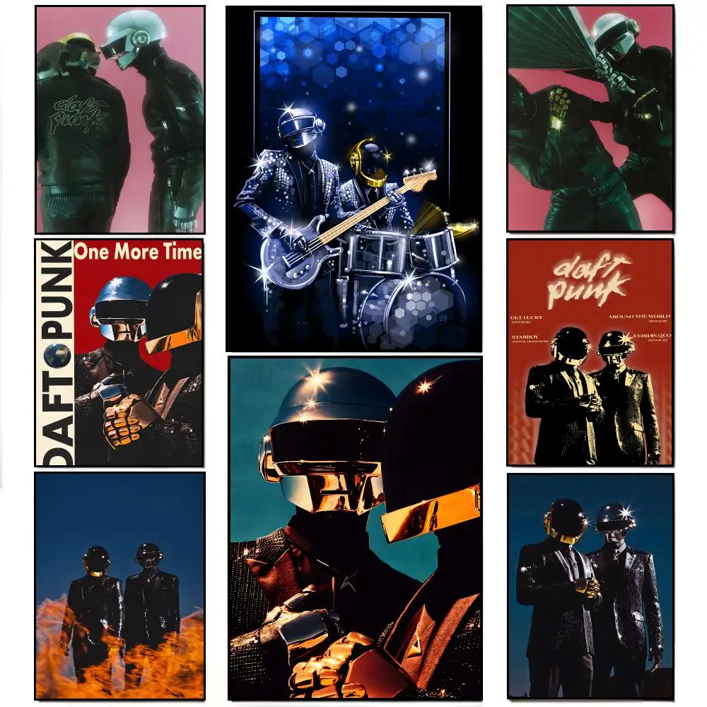 Retro Electronic Dance D-Daft Punk Poster HD  Waterproof Wall Sticker Bar Living Room Decor Gift