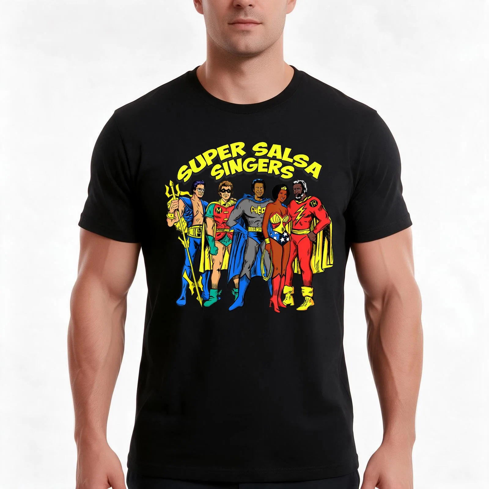 Super Salsa Singers All Star T-Shirt Summer Casual Cotton Tee Oversized Streetwear Tops Vintage Graphic Print 100% Cotton