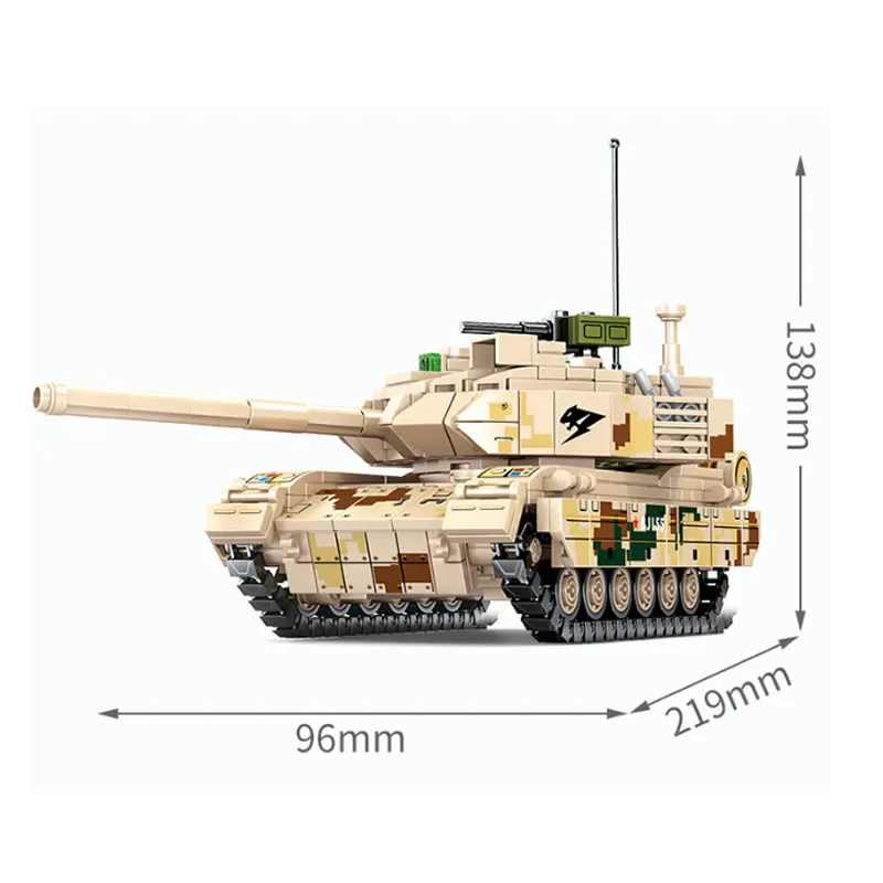 576Pcs Type 15 Neutral Plateau Main Battle Tank Building Blocks Military Bricks Army Soldier Weapons Toys for Kids gift 203107