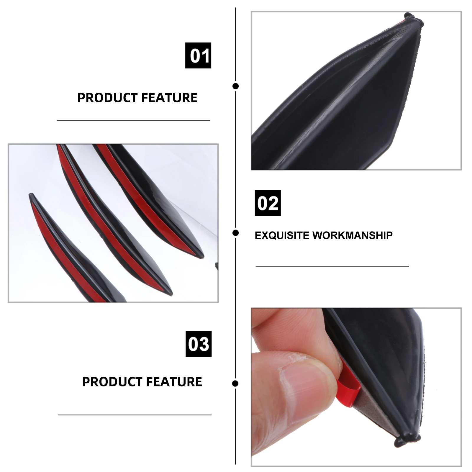 

1 set ABS Bumper Wind Knife Diffuser Spoiler Strip Front Lip Splitter Fins Car Decor Auto Enhancement Accessories Strong