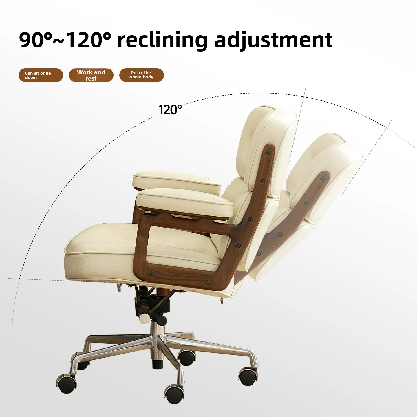 LMM computer chair comfortable sedentary ergonomic chair simple solid wood rotating chair