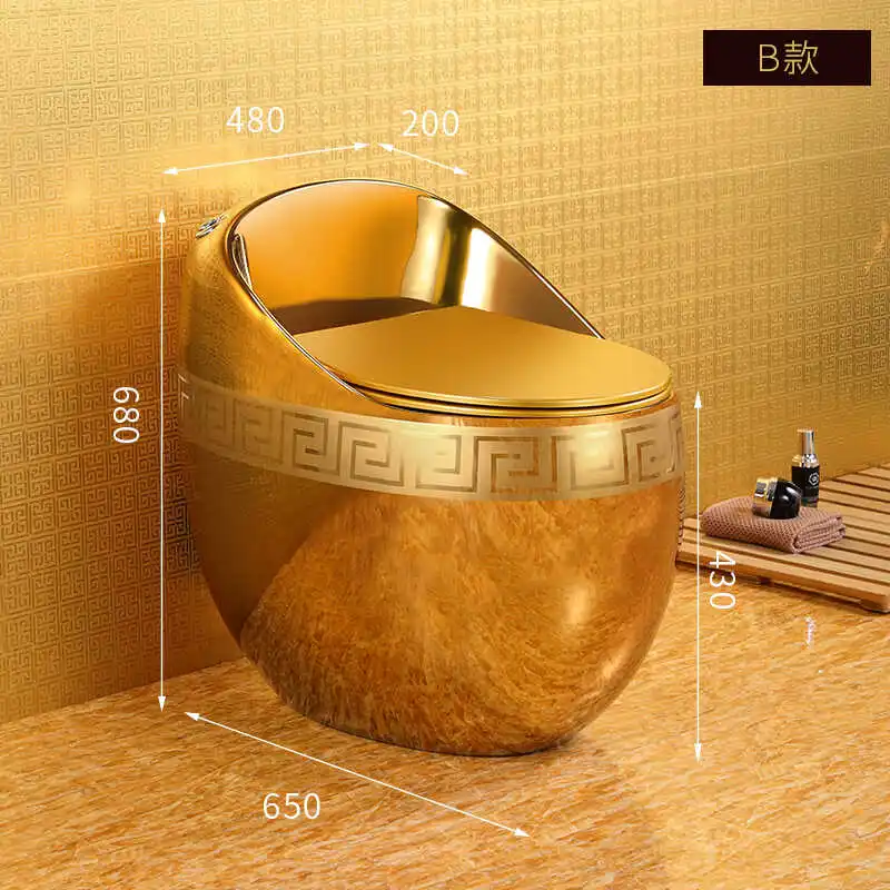 

Household egg toilet golden toilet small apartment siphon ceramic deodorant personality yellow gold local tyrant gold
