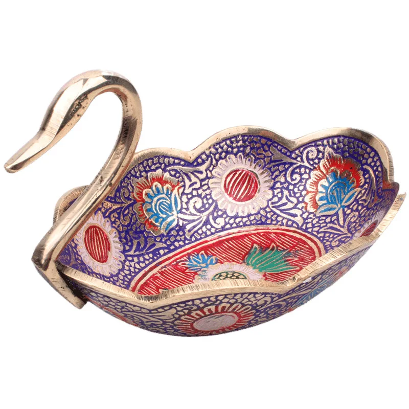 

Антикварная китайская медная тарелка для конфет в форме лебедя, украшение для дома, гостиной, кофейного столика.