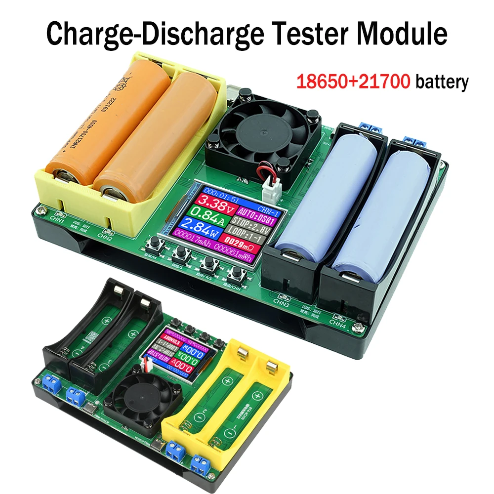 4-Channel Battery Capacity Tester Automatic Charge/Discharge Module 21700/18650 Battery Electronic Load Tester for Internal