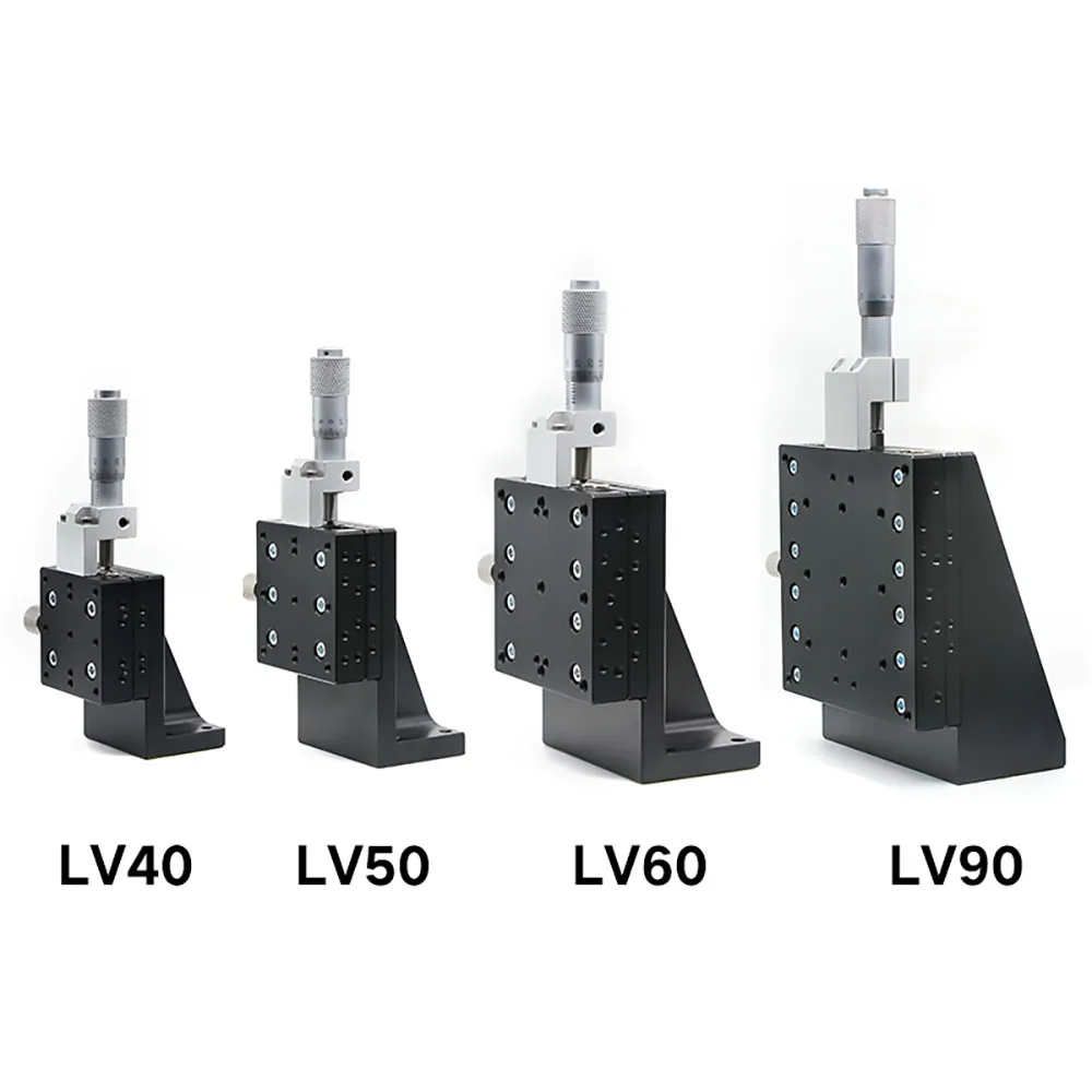 LV60 60x60mm Z Axis Dovetail Linear Displacement Stage High Precision Micrometer Manual Fine Tuning Slide For Optical Lab Experi