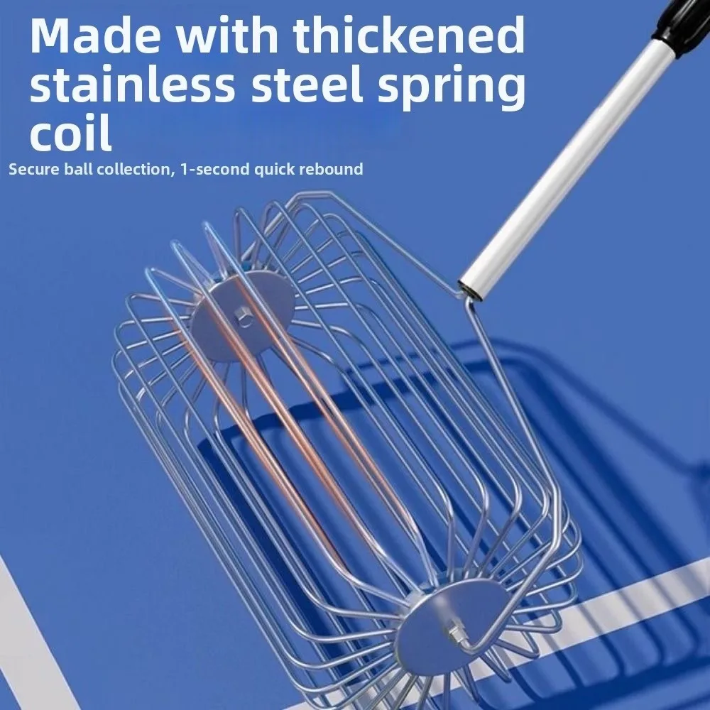Stainless Steel Tennis Ball Picker Efficient Large Capacity Rolling Ball Picker Save Effort Portable Tennis Balls Collector