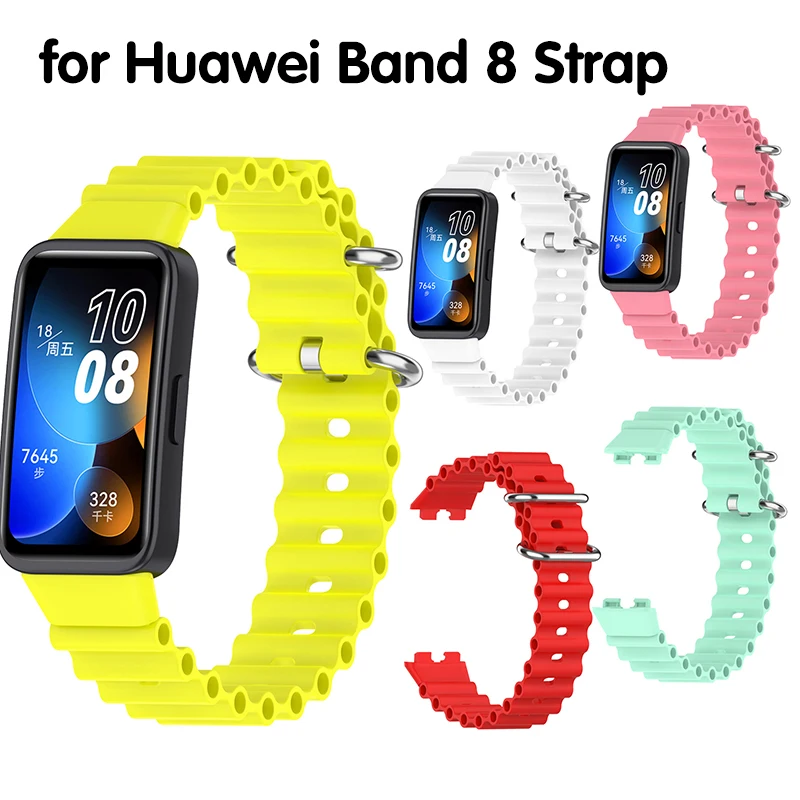 Sports Silicone Watchband For Huawei Band 8 Strap Replacement Wristband For Huawei Band 8 Bracelet Correa Pulsera Accessories