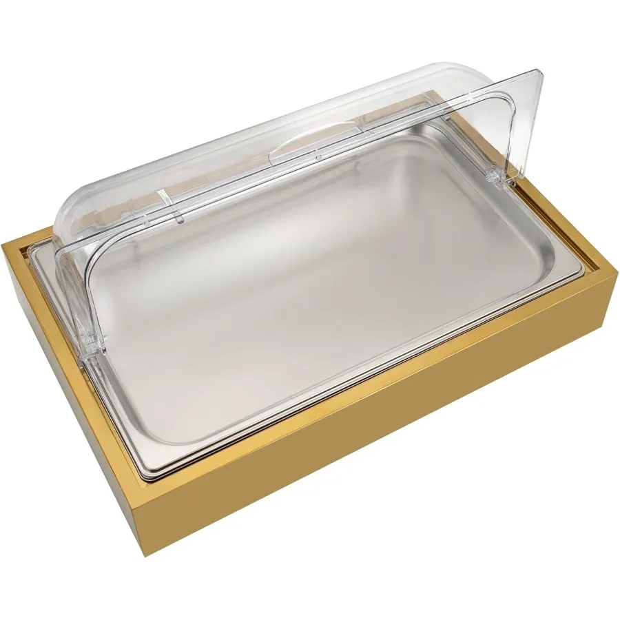 

Поднос для сервировки ледяного питания, 6 л, витрина для специй, заправка для салата, охладитель, посуда для еды, витрина, тарелка, чехол с прозрачной рулонной верхней крышкой для