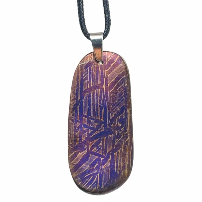Genuine Muonionalusta Meteorite Elongated Oval Pendant Fine Meteorite Collection Piece LK442