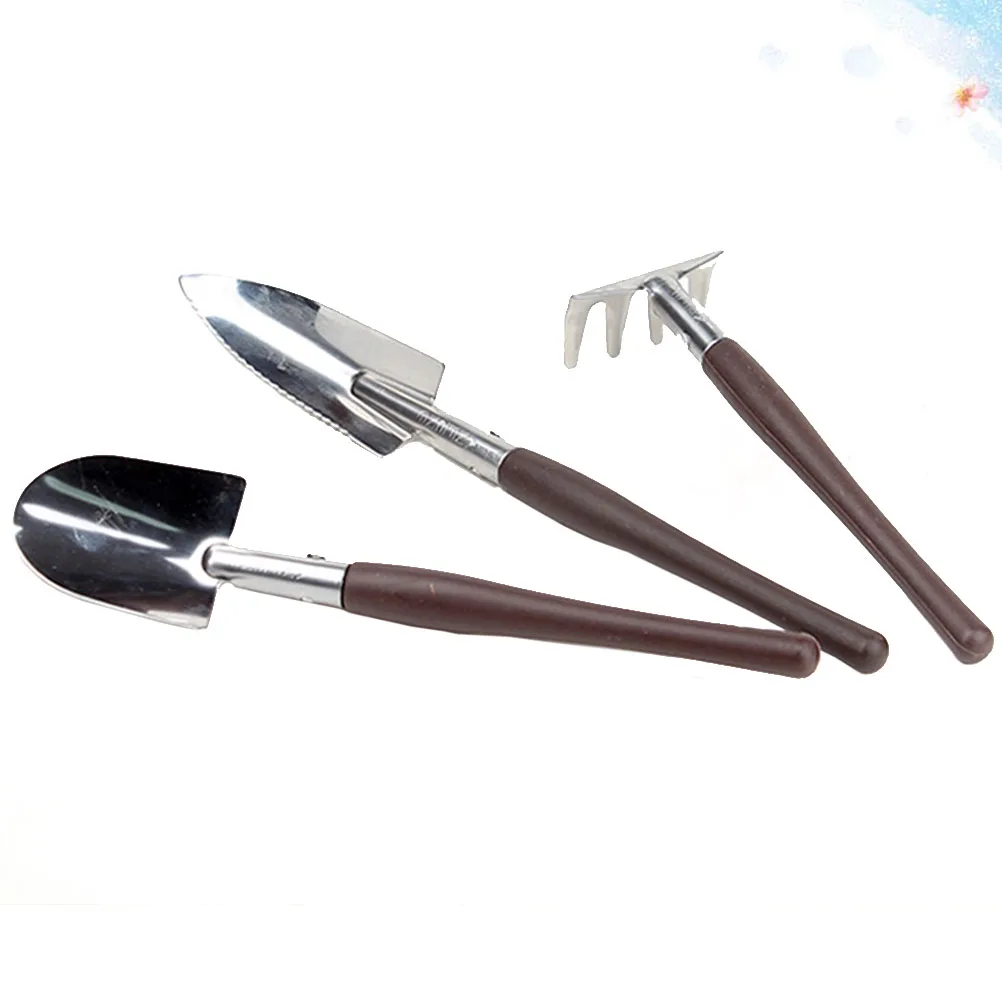 3pcs in 1 Set Gardening Tools Accessories Mini Shovel Rake Anti-skid Plastic Handle Cultivator for Flowerpot