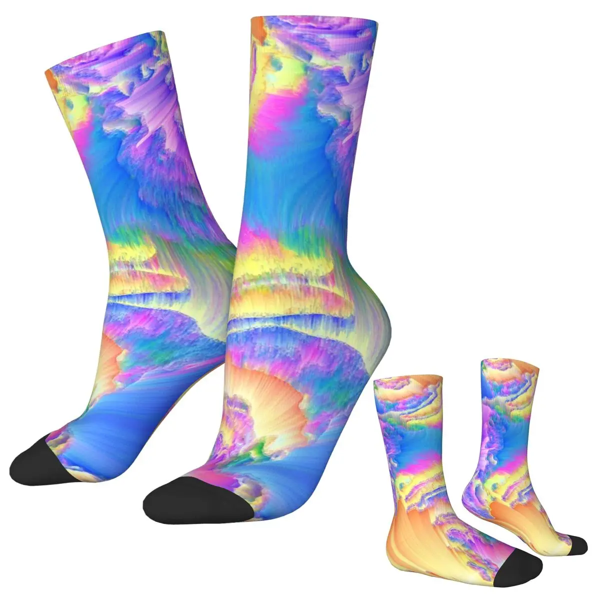 Colorful Graffiti Socks Autumn Abstraction Creativity Geometric Stockings Casual Unisex Men High Quality Socks Anti Sweat Socks