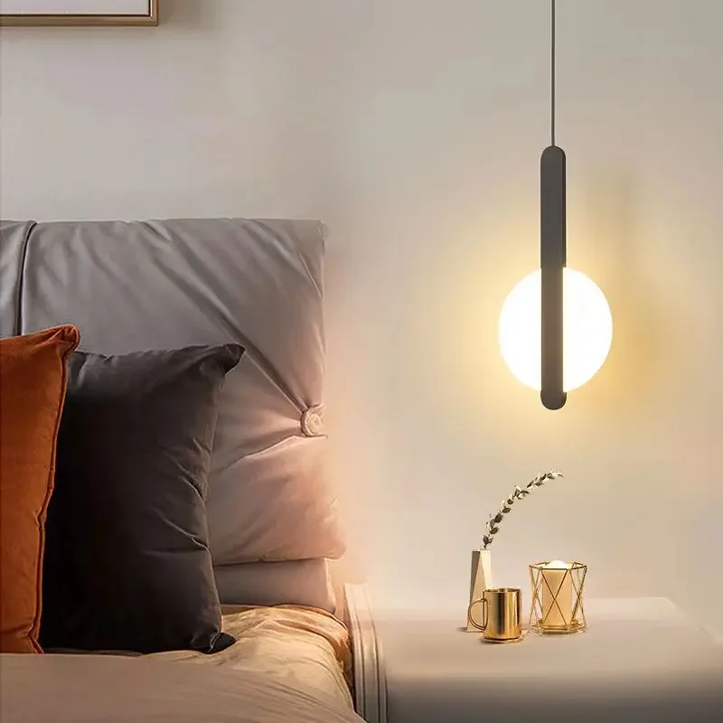 Moderne Plafond Kroonluchter Nordic Bed Luxe Interieur Decoratie Eettafel Lijn Minimalistische Kleine Hanglamp Led