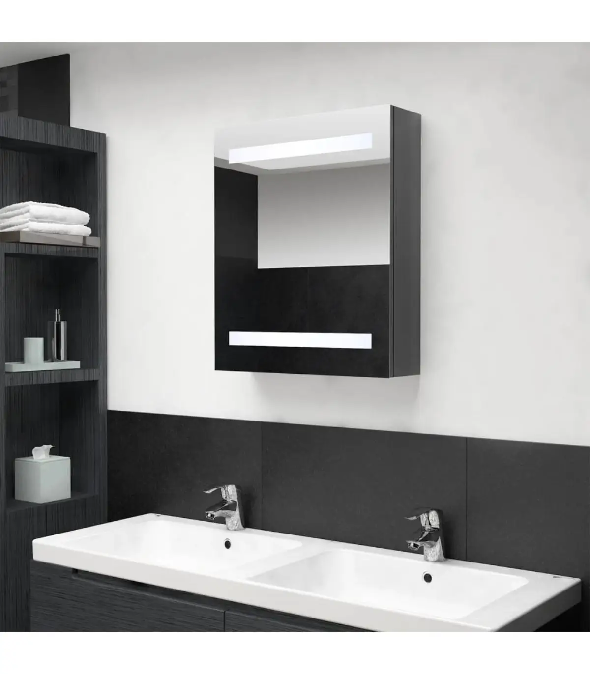 Bathroom vanities bathroom cabinet LED mirror bright gray 50x14x60cm