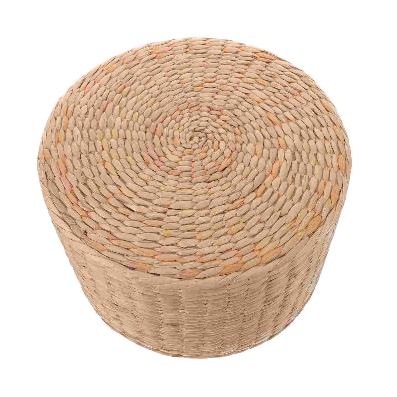 

Children's Woven Stool Shoe Changing Garden Ornament Chairs Footstool Small Grass Kids Step Toilet Seats