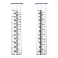 2Pcs Plastic Rain Gauge Replacement Tube With 7 Inch Capacity Rain Water Gauge For Garden Yard Outdoor Durable Easy Install