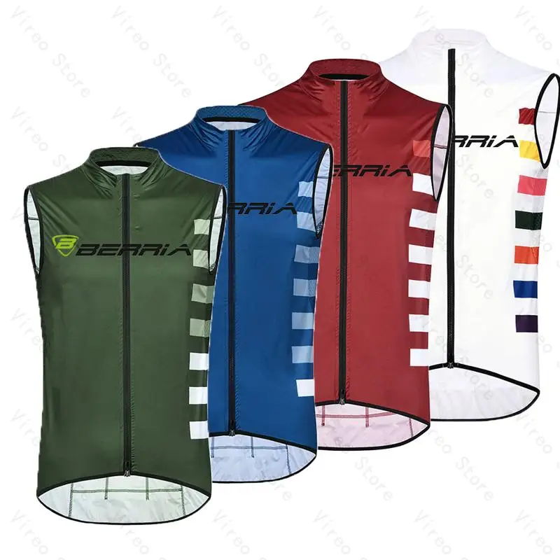 

Cycling Vest Summer Windproof Sports BERRIA Run Road Mountain Men's Sleeveless Cycling Jersey Gilet Bicycle Breathable Vests