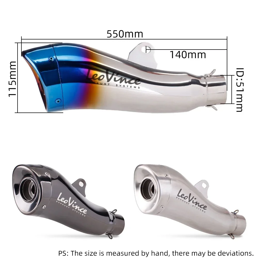 S T Motorfiets Uitlaat LEOVINCE Scooter Gemodificeerde Uitlaat Pijp Sport Bike R15v3 R25V3 MT09 Z800 Z900 R1 Akrapovic