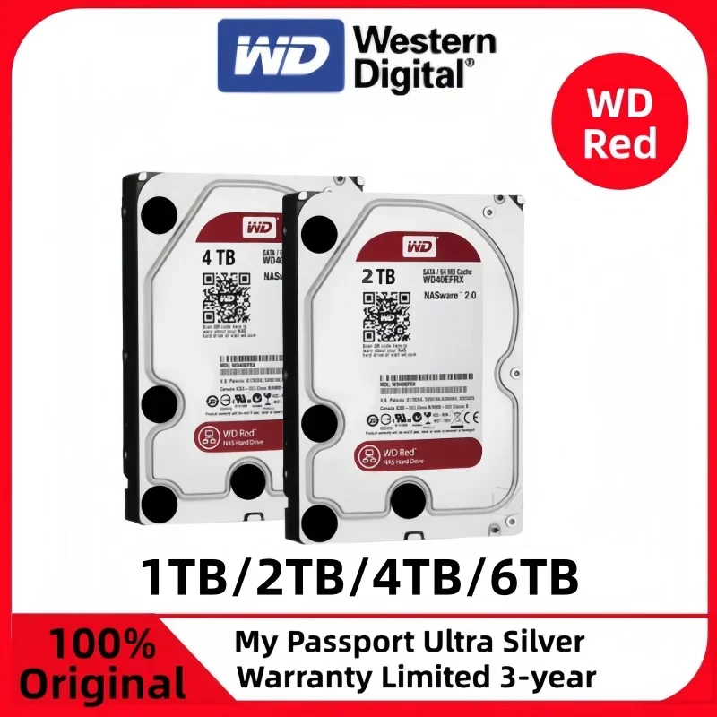 Stable Western Digital WD Red 3.5" NAS Hard Drive 5400RPM SATA 6Gb/s 64MB Cache 2TB 3TB 4TB 6TB Internal HDD For Desktop