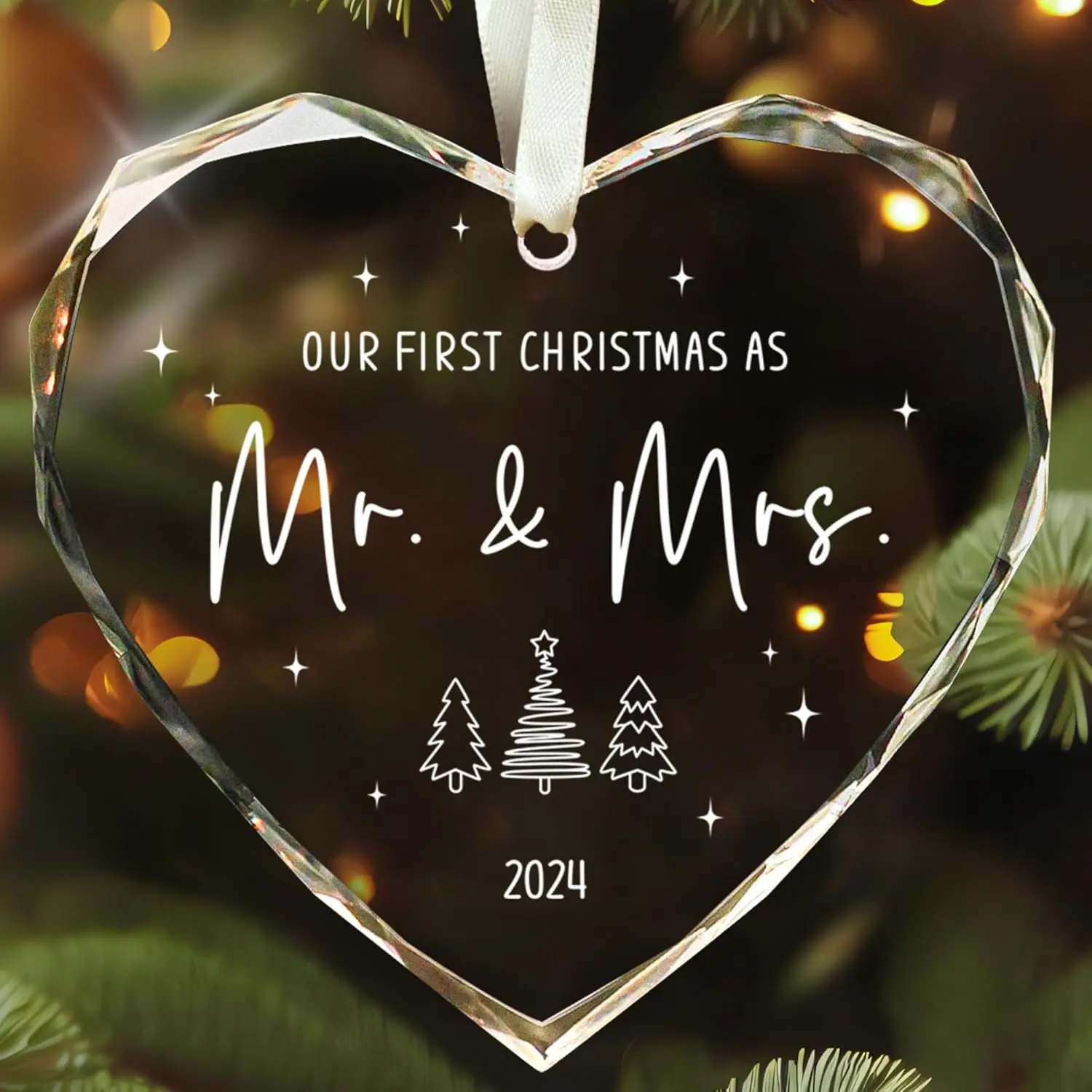 20pcs Wholesale 8cm Clear Heart Shaped Facet Hanging Glass Ornaments Party Favors Christmas Tree Ornament GLass Craft Hang Decor