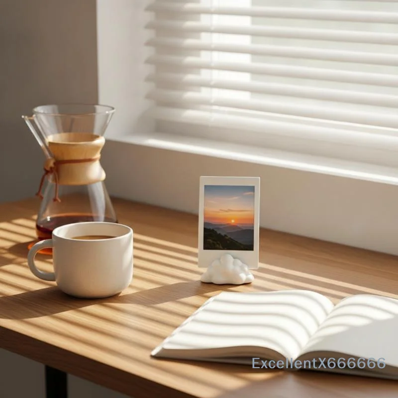 Cute Cloud 3D Printed Instax Photo Stand 5/10Pcs Non-Toxic PLA Material Creative Desk Holder for Office Home Decor