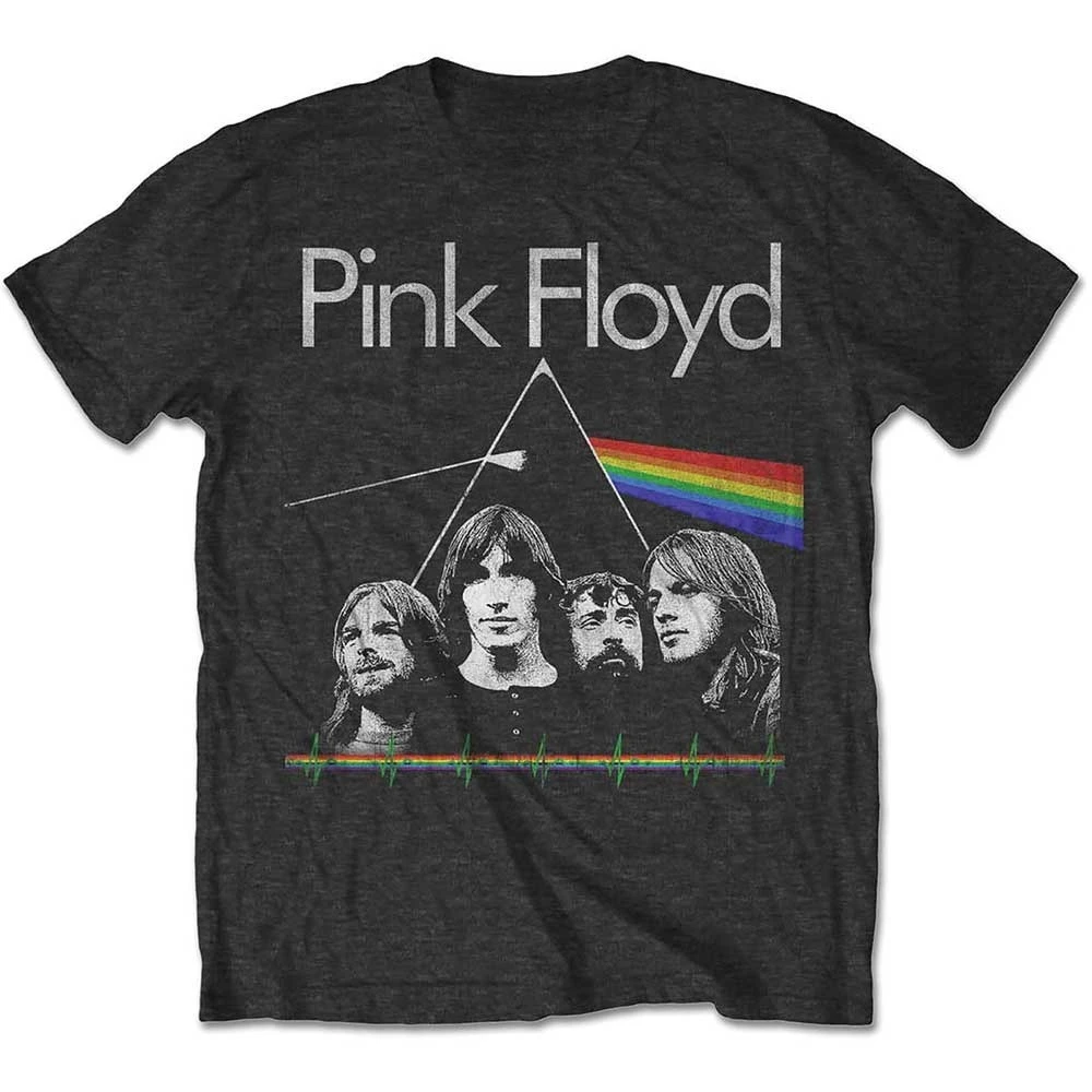 

Pink Floyd Prism & Band Photo T-Shirt, Men's Psychedelic Rock Tee, Perfect for Fans Who Love Art Rock & Iconic Elements Design